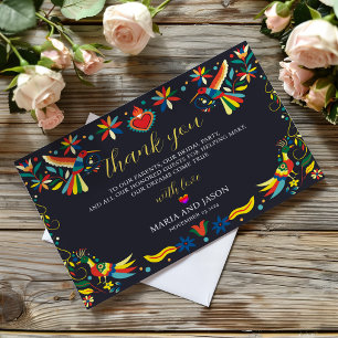 Mexican Colourful Cinco de Mayo Fiesta Wedding Thank You Card