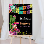 Mexican Colourful Fiesta Floral Birthday Welcome Poster<br><div class="desc">Mexican Colourful Fiesta Floral Birthday Welcome Sign</div>