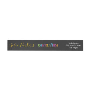 Mexican colourful Fiesta Quinceañera Wrap Around Label