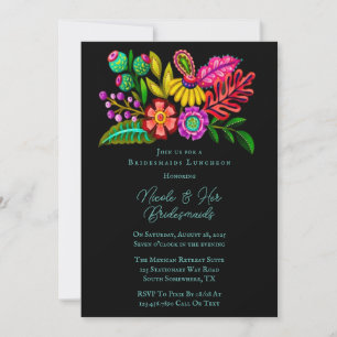 Mexican Colourful Flora Bridesmaids Luncheon Invitation