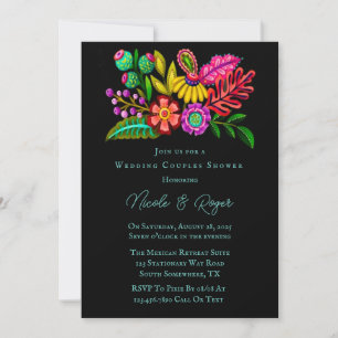 Mexican Colourful Flora Wedding Couples Shower Invitation