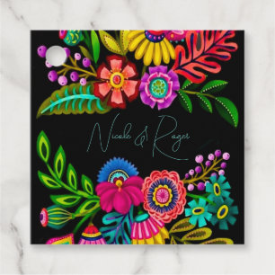 Mexican Colourful Flora Wedding Favour Tags