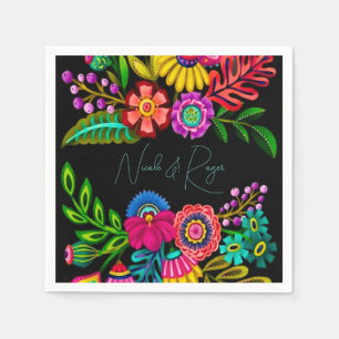 Mexican Colourful Flora Wedding Napkin