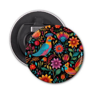 Mexican colourful floral pattern bottle opener