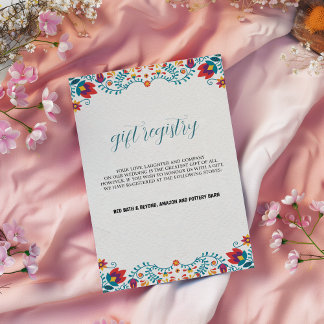 Mexican Colourful Floral Wedding Gift Registry Car