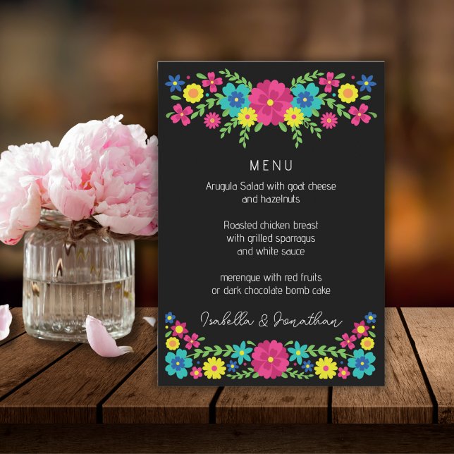 Mexican colourful flowers menu (Creator Uploaded)