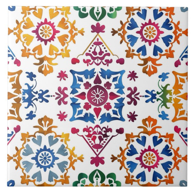 Mexican Colourful Star Tile (Front)