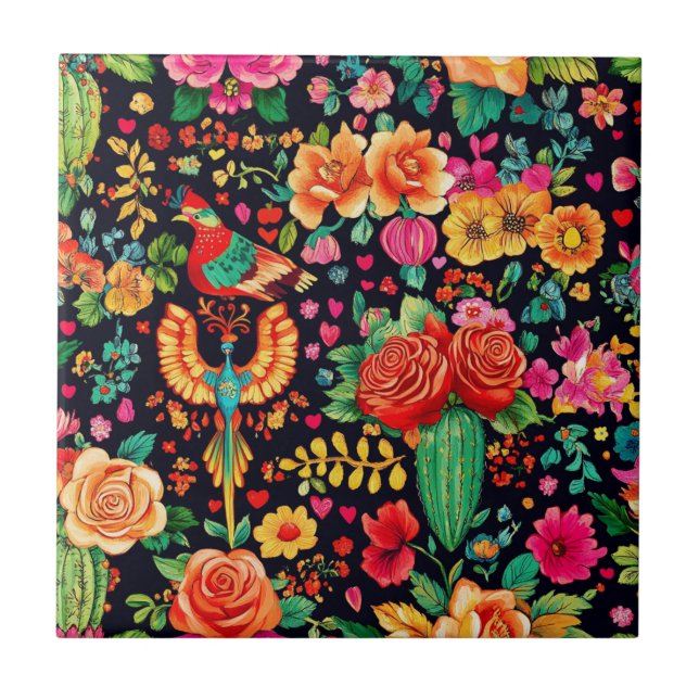 Mexican Corazón del Jardín Tile (Front)
