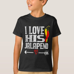 Mexican Couple Cinco De Mayo I Love His Jalapeno T-Shirt
