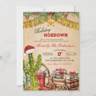 Mexican Cowboy Christmas Holiday Hoedown Fiesta Invitation