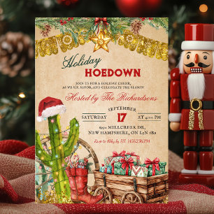 Mexican Cowboy Christmas Holiday Hoedown Fiesta Invitation