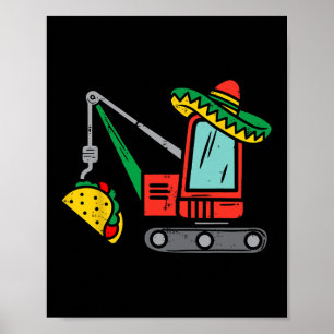 Mexican Crane Tacos Boys Cinco De Mayo Fiesta Kids Poster