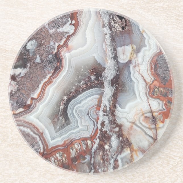 Mexican Crazy Lace Agate Sandstone Coaster (Front)