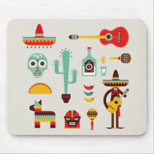 Mexican culture illustations mouse mat