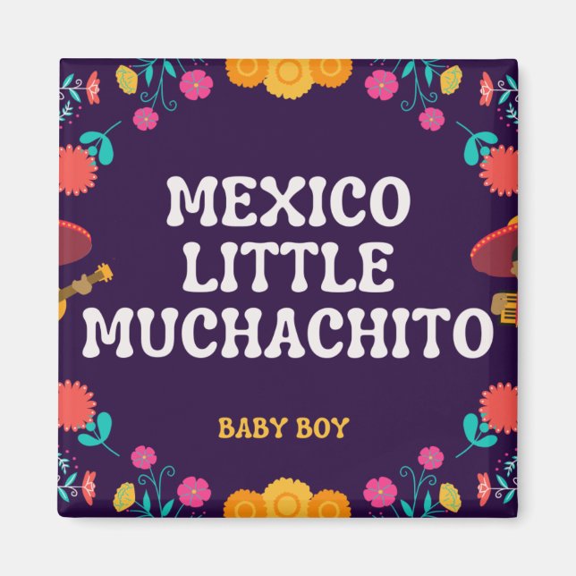 Mexican cute Little Muchacho Boy Baby Magnet (Front)