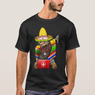 Mexican Dabbing Gnome Cinco De Mayo Poncho Sombrer T-Shirt