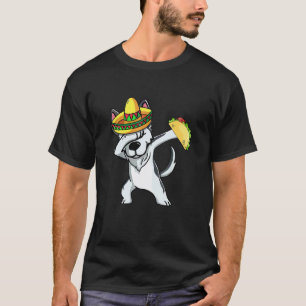 Mexican Dabbing Husky Cinco De Mayo Poncho Sombrer T-Shirt