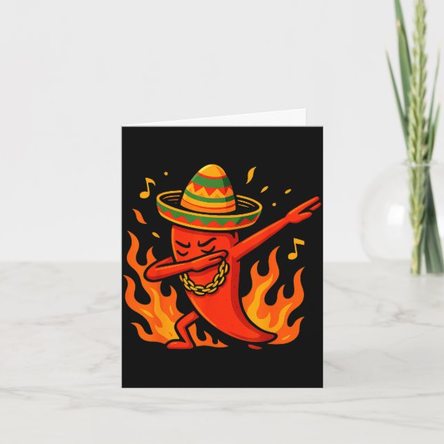 Mexican dabbing poncho cinco de mayo boy  card (Front)