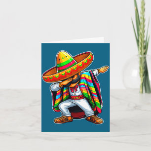Mexican dabbing poncho cinco de mayo card