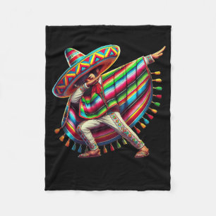 Mexican Dabbing Poncho Cinco De Mayo Dab Fiesta Bo Fleece Blanket