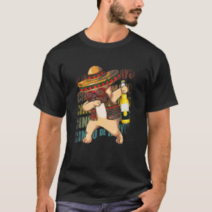 Mexican Dabbing Pug Dog Cinco De Mayo Poncho Sombr T-Shirt