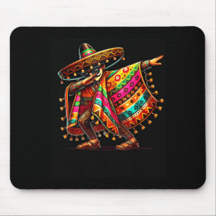 Mexican dabbing sombrero moustache cinco de mayo mouse mat