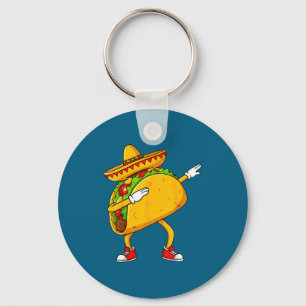 Mexican dabbing taco funny cinco de mayo key ring