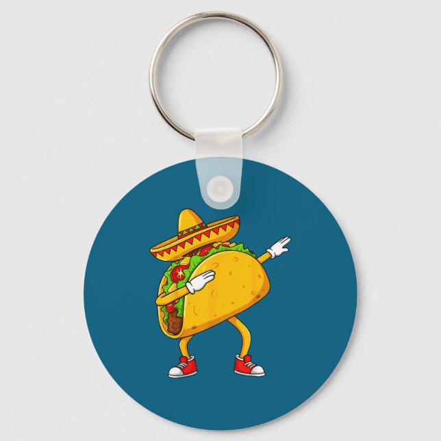 Mexican dabbing taco funny cinco de mayo  key ring (Front)