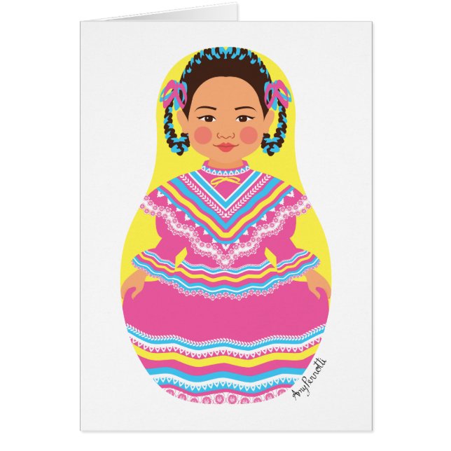 Mexican Dancer Matryoshka Card (Front)