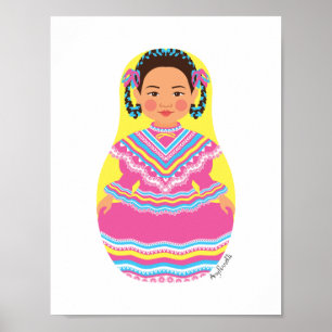 Mexican Dancer Matryoshka Poster