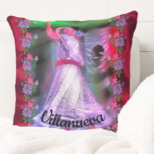 Mexican Dancer & Roses 0175 Cushion