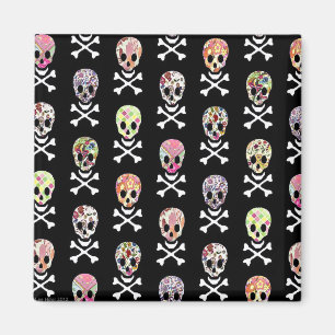 Mexican Day of Dead Skull Crossbones Magnet
