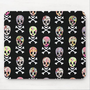 Mexican Day of Dead Skull Crossbones Mouse Mat