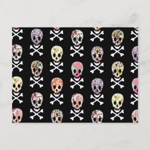 Mexican Day of Dead Skull Crossbones Postcard