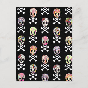 Mexican Day of Dead Skull Crossbones Postcard