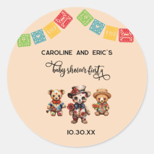 Mexican Day of the Dead Baby Shower Fiesta Classic Round Sticker