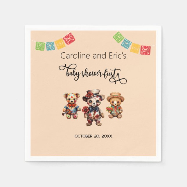 Mexican Day of the Dead Baby Shower Fiesta Napkin (Front)
