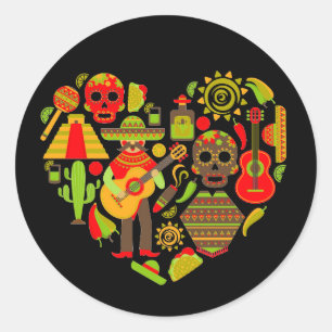 Mexican day of the dead Mexico Classic Round Sticker