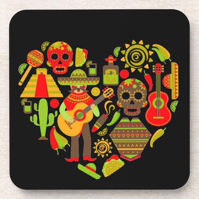 Mexican day of the dead Mexico Coaster (Front)