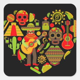 Mexican day of the dead Mexico Square Sticker