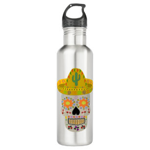 Mexican Day of the Dead Skull  710 Ml Water Bottle