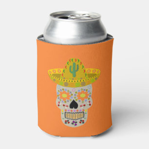 Mexican Day of the Dead Skull  Can Cooler