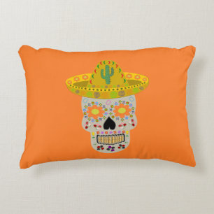 Mexican Day of the Dead Skull Decorative Cushion