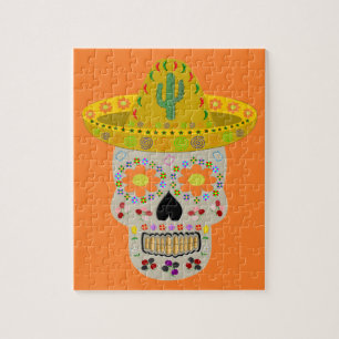 Mexican Day of the Dead Skull Jigsaw Puzzle
