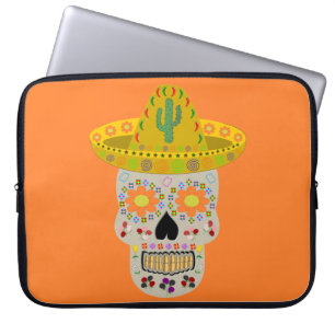 Mexican Day of the Dead Skull Laptop Sleeve