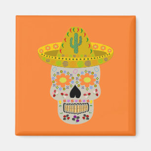 Mexican Day of the Dead Skull Magnet
