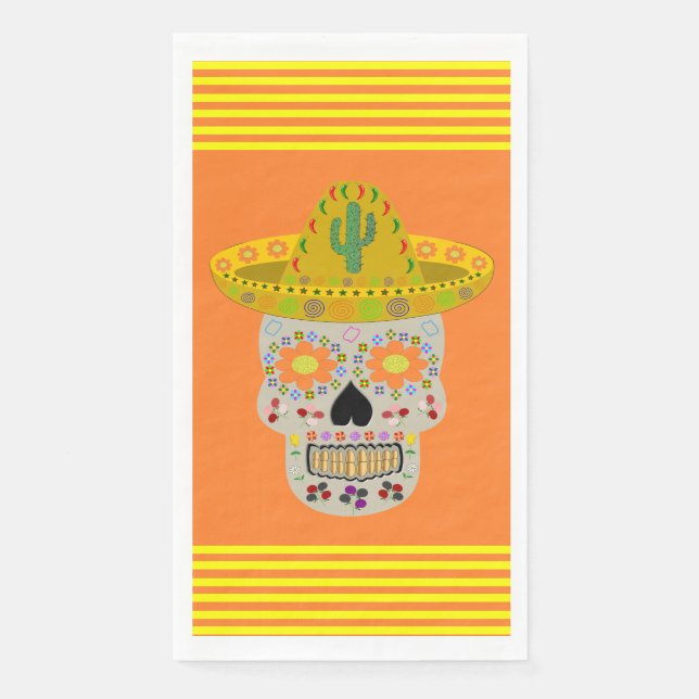 Mexican Day of the Dead Skull  Napkin (Front)