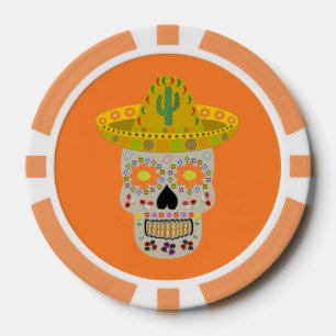 Mexican Day of the Dead Skull Poker Chips