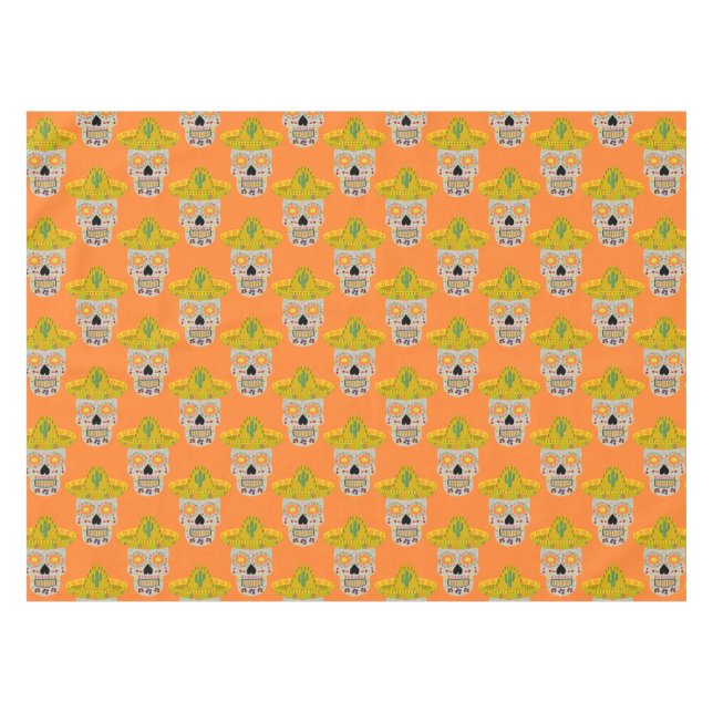 Mexican Day of the Dead Skull  Tablecloth (Front (Horizontal))