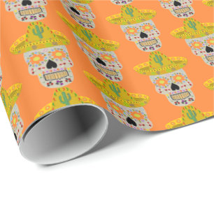 Mexican Day of the Dead Skull Wrapping Paper
